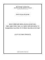 Hoàn thiện hệ thống đánh giá kết quả thực hiện công việc của nhân viên bán hàng và marketing tại công ty cổ phần trường xuân việt 