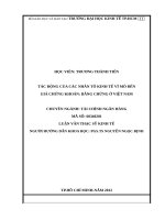 Tác động của các nhân tố kinh tế vĩ mô đến giá chứng khoán, bằng chứng ở việt nam 