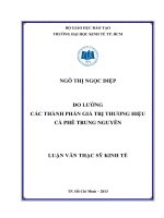 Đo lường các thành phần giá trị thương hiệu cà phê trung nguyên 