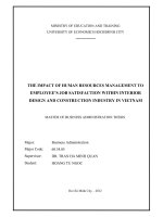 The impact of human resources management to employees job satisfaction within interior design and construction industry in vietnam , luận văn thạc sĩ 