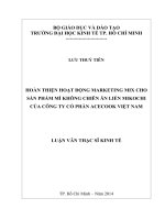 Hoàn thiện hoạt động marketing mix cho sản phẩm mì không chiên ăn liền mikochi của công ty cổ phần acecook việt nam 