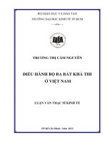 Điều hành bộ ba bất khả thi ở việt nam 