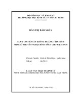Nguy cơ tiềm ẩn khủng hoảng tài chính một số khuyến nghị chính sách cho việt nam , luận văn thạc sĩ 