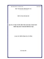 Quản lý nhà nước đối với giáo dục mầm non trên địa bàn thành phố hà nội
