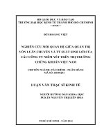 Nghiên cứu mối quan hệ giữa quản trị vốn luân chuyển và tỷ suất sinh lời của các công ty niêm yết trên TTCK việt nam 