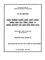 Định hướng chiến lược xuất khẩu nông sản của tổng công ty nông nghiệp sài gòn đến năm 2015 , luận văn thạc sĩ 002 