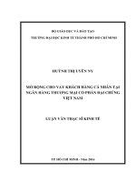 Mở rộng cho vay khách hàng cá nhân tại ngân hàng thương mại cổ phần đại chúng việt nam 