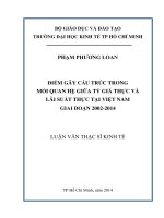 Điểm gãy cấu trúc trong mối quan hệ giữa tỷ giá thực và lãi suất thực tại việt nam giai đoạn 2002   2014 