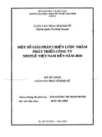 Một số giải pháp chiến lược nhằm phát triển công ty nestle việt nam đến năm 2010 