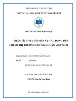 Phân tích yếu tố mùa vụ tác động đến chỉ số thị trường chứng khoán việt nam 