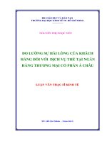 Đo lường sự hài lòng của khách hàng đối với dịch vụ thẻ tại ngân hàng thương mại cổ phần á châu 