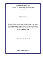 Sử dụng thông tin trên BCTC chưa kiểm toán để dự đoán ý kiến không phải ý kiến chấp nhận toàn phần trên BCKIT   nghiên cứu thực nghiệm tại các công ty niêm yết tại việt nam 