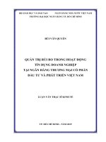 Quản trị rủi ro trong hoạt động tín dụng doanh nghiệp tại ngân hàng thương mại cổ phần đầu tư và phát triển việt nam​ 