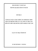 Đánh giá chất lượng thông tin trình bày trên báo cáo thường niên của các công ty thủy sản niêm yết trên thị trường chứng khoán việt nam 