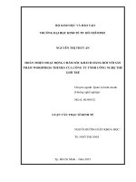 Hoàn thiện hoạt động chăm sóc khách hàng đối với sản phẩm wordpress themes của công ty TNHH công nghệ thế giới trẻ 