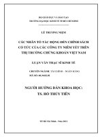 Các nhân tố tác động đến chính sách cổ tức của các công ty niêm yết trên thị trường chứng khoán việt nam 002 