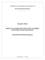 Critical factors affecting the customers intention to use e   retailing 