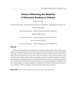 Factors influencing the adoption of electronic banking in vietnam 