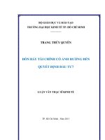 Đòn bẩy tài chính có ảnh hưởng đến quyết định đầu tư  
