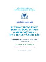Hệ thống thông tin kế toán tại công ty TNHH MAERSK việt nam thực trạng và giải pháp , luận văn thạc sĩ kinh tế 