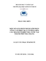 Một số giải pháp nhằm góp phần nâng cao hiệu quả cổ phần hóa các doanh nghiệp nhà nước tại thành phố nha trang 