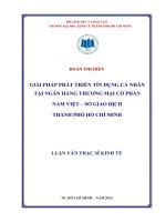 Giải pháp phát triển tín dụng cá nhân tại ngân hàng thương mại cổ phần nam việt   sở giao dịch TP  HCM 