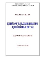 Lợi thế cạnh tranh, giải pháp khai thác lợi thế xuất khẩu thủy sản 