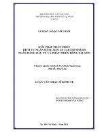 Giải pháp phát triển dịch vụ ngân hàng bán lẻ tại chi nhánh ngân hàng đầu tư và phát triển đông sài gòn 