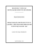 Mối quan hệ giữa truyền dẫn tỷ giá và lạm phát   phân tích chuỗi thời gian phi tuyến ở việt nam 1995   2012 