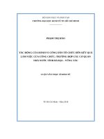 Tác động của hành vi công dân tổ chức đến kết quả làm việc của công chức – trường hợp các cơ quan nhà nước tỉnh bà rịa – vũng tàu 