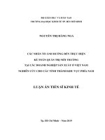 Các nhân tố ảnh hưởng đến thực hiện kế toán quản trị môi trường tại các doanh nghiệp sản xuất ở việt nam nghiên cứu cho các tỉnh thành khu vực phía nam 
