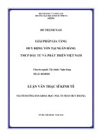 Giải pháp gia tăng huy động vốn tại ngân hàng TMCP đầu tư và phát triển việt nam 