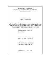 Tăng cường năng lực cạnh tranh của hệ thống ngân hàng thương mại việt nam trong quá trình hội nhập quốc tế 