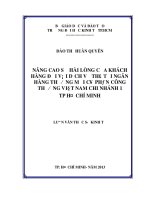 Nâng cao sự hài lòng của khách hàng đối với dịch vụ thẻ tại ngân hàng thương mại cổ phần công thương việt nam chi nhánh TPHCM 