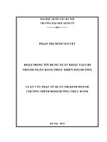 Hoạt động tín dụng xuất khẩu tại chi nhánh Ngân hàng phát triển Hải Dương : Luận văn ThS. Kinh doanh và quản lý: 60 34 05