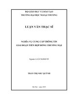 nghĩa vụ cung cấp thông tin giai đoạn tiền hợp đồng thương mại 