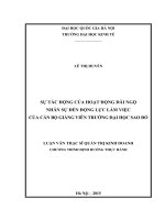 Sự tác động của hoạt động đãi ngộ nhân sự đến động lực làm việc của cán bộ giảng viên Trường Đại học Sao Đỏ : Luận văn ThS. Kinh doanh và quản lý: 60 34 01 02