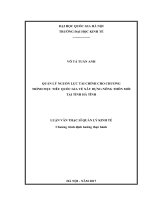 Quản lý nguồn lực tài chính cho chương trình mục tiêu quốc gia về xây dựng nông thôn mới tại tỉnh Hà Tĩnh : Luận văn ThS. Quản trị - Quản lý: 603404