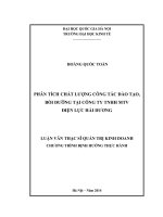 Phân tích chất lượng công tác đào tạo, bồi dưỡng tại Công ty TNHH MTV Điện lực Hải Dương : Luận văn ThS. Kinh doanh và quản lý: 60 34 05