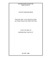 Phát triển dịch vụ tài chính bưu chính của Tổng Công ty bưu chính Việt Nam : Luận văn ThS. Kinh doanh và quản lý : 60.34.05