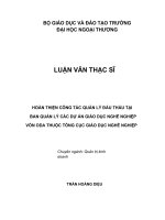 hoàn thiện công tác quản lý đấu thầu tại ban quản lý các dự án giáo dục nghề nghiệp vốn oda thuộc tổng cục giáo dục nghề nghiệp 
