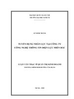 Tuyển dụng nhân lực tại công ty Công nghệ thông tin Điện lực miền Bắc: Luận văn ThS. Kinh doanh: 603401