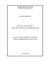Quản lý tài sản công tại Ủy ban Giám sát tài chính Quốc gia :  Luận văn ThS. Quản trị - Quản lý: 603404