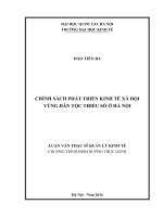 Chính sách phát triển kinh tế xã hội vùng dân tộc thiểu số ở Hà Nội