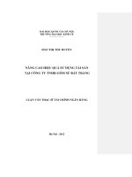 Nâng cao hiệu quả sử dụng tài sản tại Công ty TNHH Gốm sứ Bát Tràng : Luận văn ThS. Kinh doanh và quản lý : 60 34 20