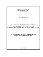 Tác động của quản trị nguồn nhân lực tới sự cam kết của nhân viên tại tập đoàn công nghiệp - viễn thông quân đội Viettel