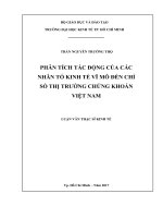 Phân tích tác động của các nhân tố kinh tế vĩ mô đến chỉ số thị trường chứng khoán  việt nam 