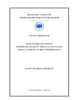 Đánh giá hiệu quả kinh tế mô hình chuyển đổi từ trồng lúa hai vụ sang tôm lúa tại huyện an biên, tỉnh kiên giang 