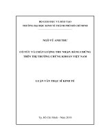 Cổ tức và chất lượng thu nhập bằng chứng trên thị trường chứng khoán việt nam 