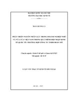 Phát triển nguồn nhân lực trong các doanh nghiệp nhỏ và vừa ở Việt Nam trong quá trình hội nhập kinh tế quốc tế: Trường hợp Công ty TNHH Hoàn Mỹ.